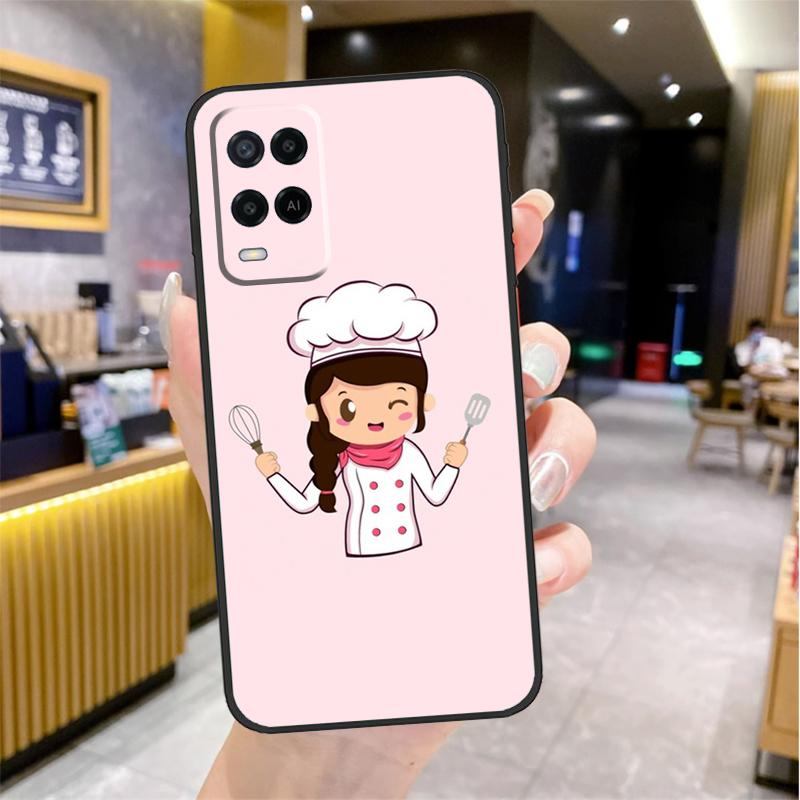 Cooking Chef Case For Oppo A74 A54 A94 A78 A98 A18 A60 A80 A40 A38 A58 A96 A76 A16 A15 A17 A57 A77 A5 Pro