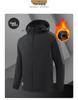 2025 Plus Size Men's Autumn/Winter Cotton Fleece Hooded Jacket