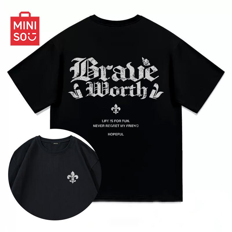 MINISO Men s Retro High Street Graphic T-Shirt 3XL
