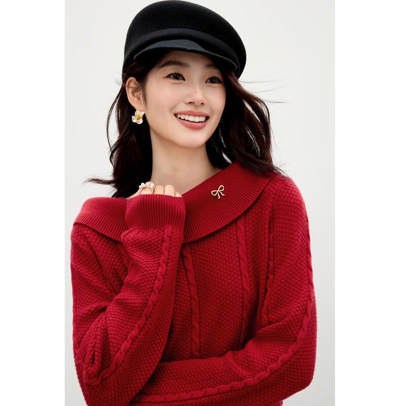 Qiushuiyiren Off-Shoulder Knit Sweater
