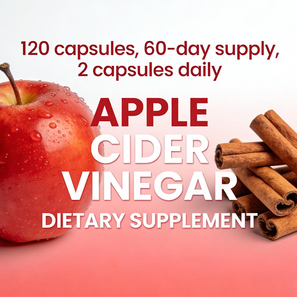 Apple cider vinegar, ginger root powder, 120 Vegetable Capsules Dietary Supplement