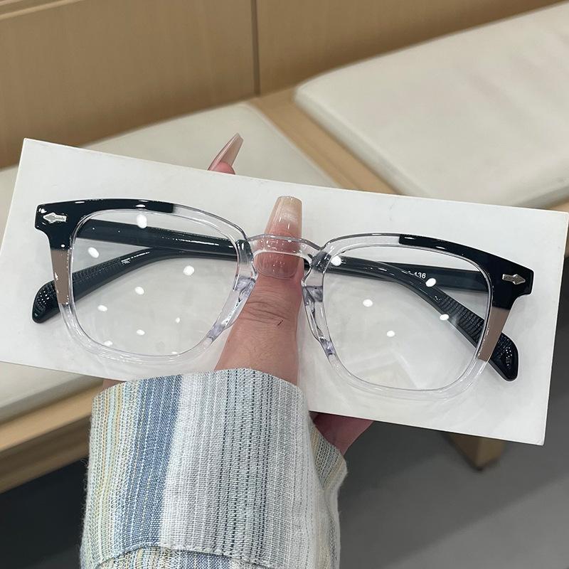 Square Shape Eyeglass Frames Women Rivets Decoration Anti Blue Light Men Glasses Campus Style Glasses Women