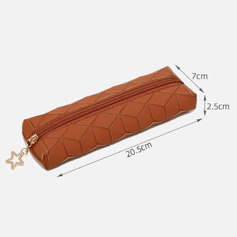 Portable Pen Bag PU Leather Stationery Storage Bag New Stationery Organizer  Students Gift