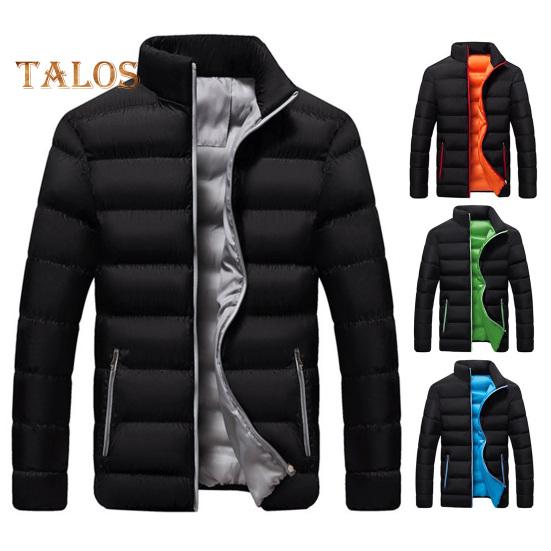 Giacca da donna in cotone con collo alto, manica lunga, cappotto in cotone spesso, chiusura con cerniera, tasche laterali, cappotto caldo