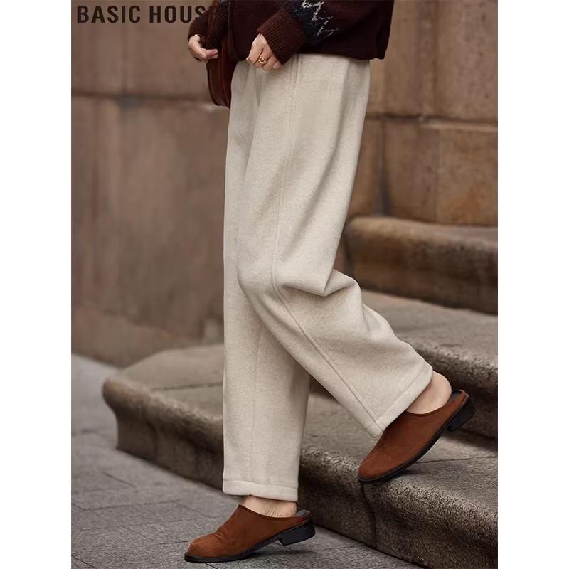 Basic House Women s High-Waist Straight-Leg Casual Sweatpants L