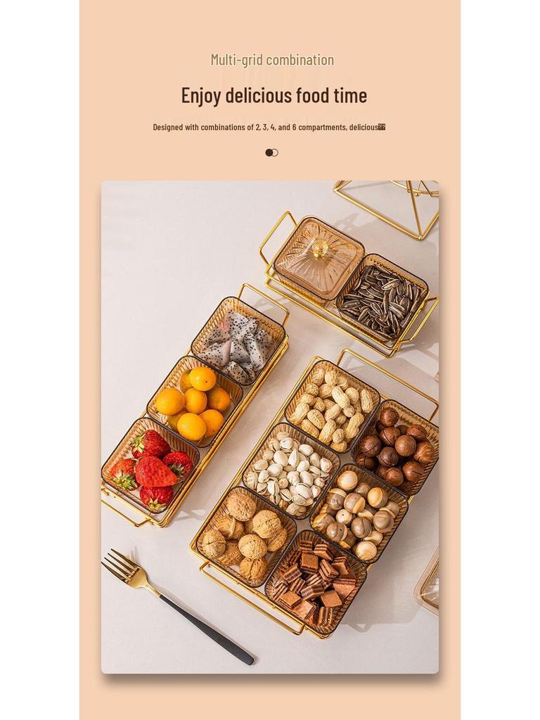 Creative Plastic Snack Compartment Plate for Living Room or Bar Use