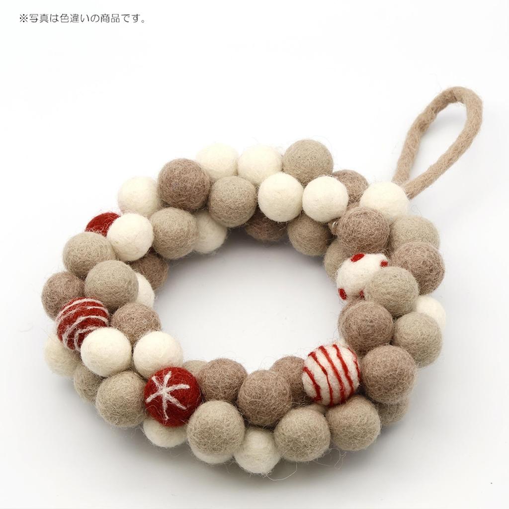 Tomo Corporation Nepal Felt Wreath Pom 15cm Poms, Multicolor, Approx. Diameter, 17725-825-306