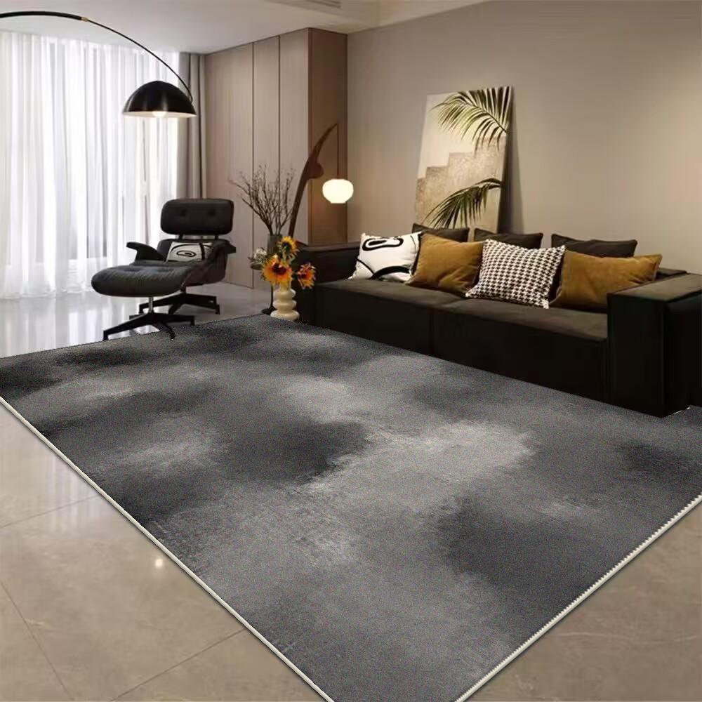 Nordic Style Black Large Carpet Non-slip Living Room Decoration Sofa Area Rug Easy Clean Coffee Table Mat Bedroom Lounge Rugs