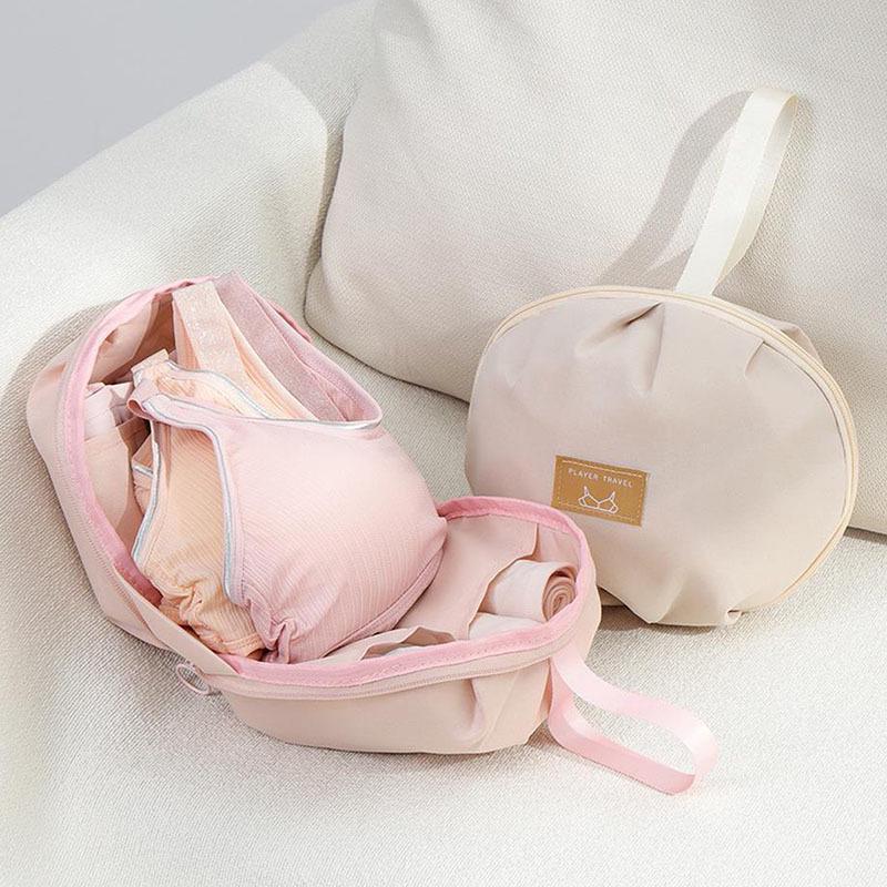 Portable Three-in-One Bra & Underwear Storage Bag with Separate Compartments