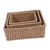 3PCS Wicker Storage Baskets for Shelves Organizing Decorative Woven Storage Baskets Set Desk Organizers