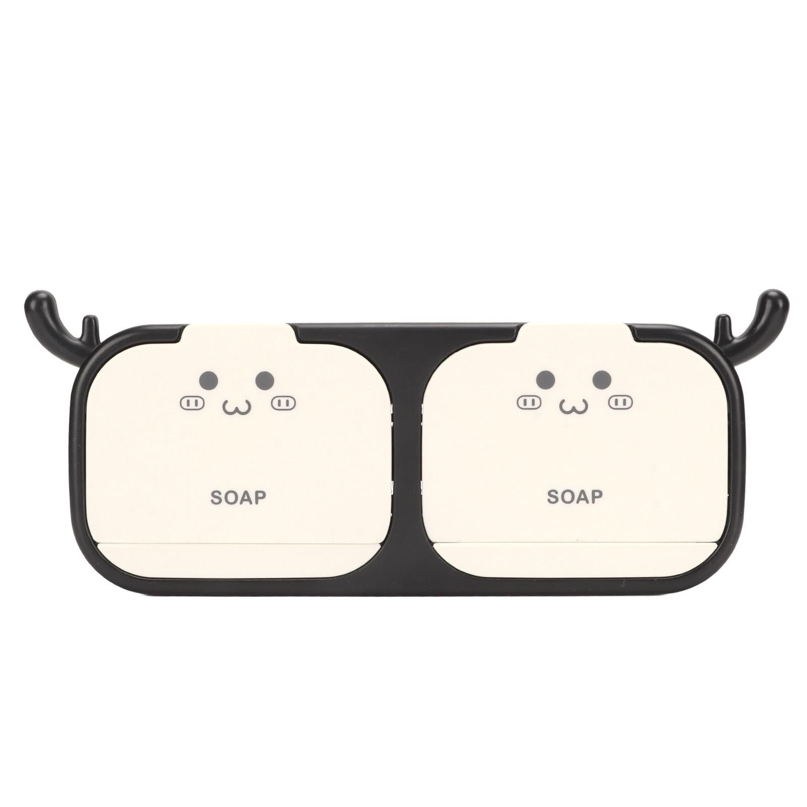 

Настенная мыльница-бокс на 2 отделения, дренажная, без сверления, водонепроницаемая, откидная, держатель для мыла для дома