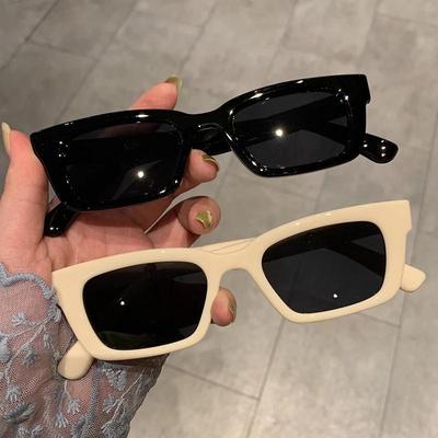 Prostokątne Retro Okulary Przeciwsłoneczne Damskie Vintage Kocie Oko Okulary Hip Hop Gogle Damskie Okulary niepolaryzowane
