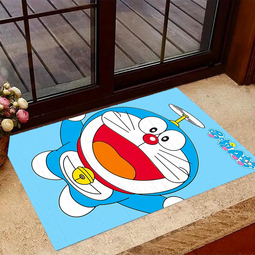 Doraemon Adventure Themed Anti-Slip Rugs - Polyester Home Decor, Suitable for Bedrooms, Living Rooms, Doorways, Studios, and Decorations