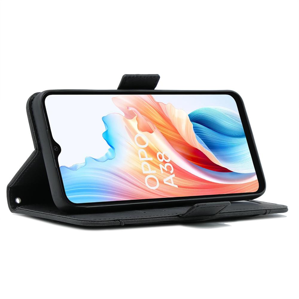 Flip Case for Oppo A38 / A18, Card Slot, Black