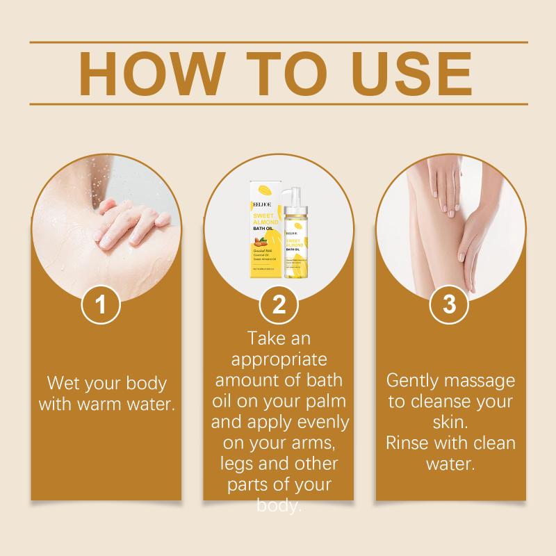 Sweet Almond Bath Essential Oil Hydrating Formula for Nourished Skin Gentle Massage Oil for Relaxing Daily Body Care