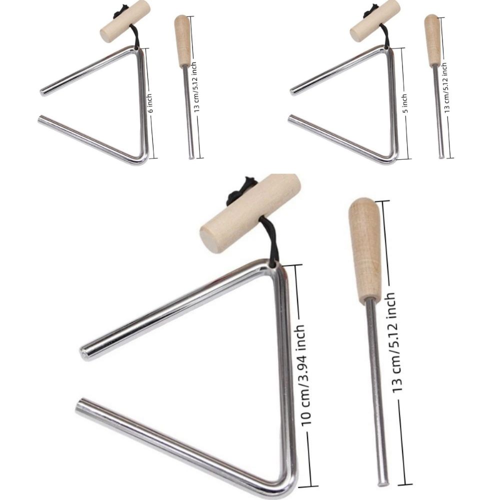 4/5/6in Triangle Instrument with Striker Percussion Triangle  Musical Performance