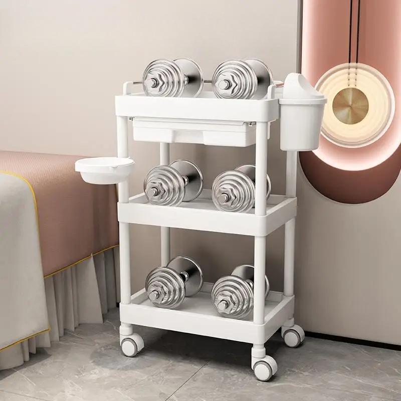 Multi-Functional Beauty Salon Rolling Utility Cart Hairdresser Tool Trolley Tiered Storage Rack Salon Equipment Organizer