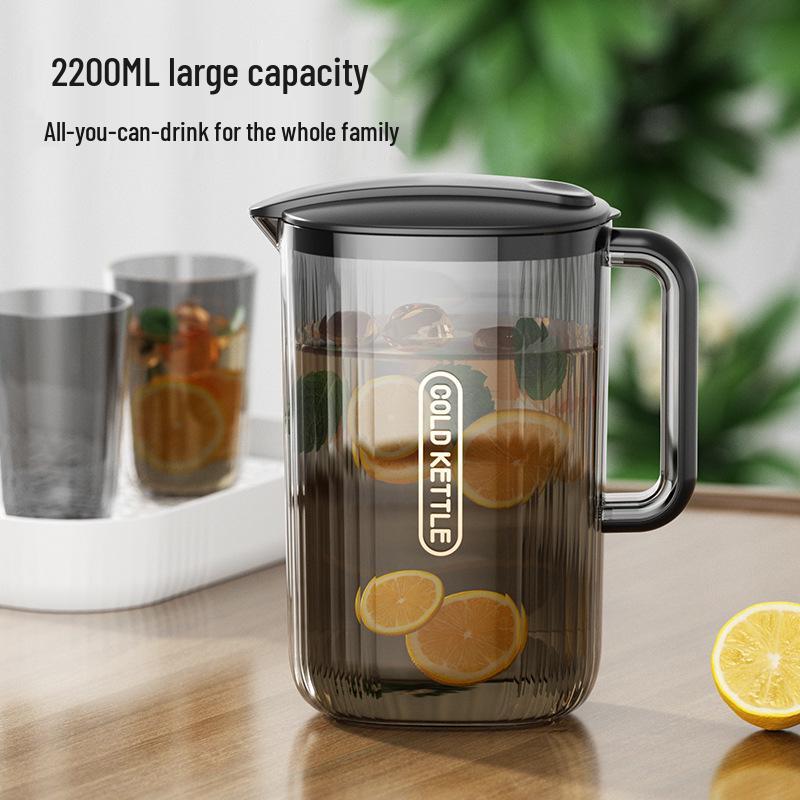 Large Capacity High-Temperature Resistant Plastic Juice and Water Pitcher Set with High Transparency
