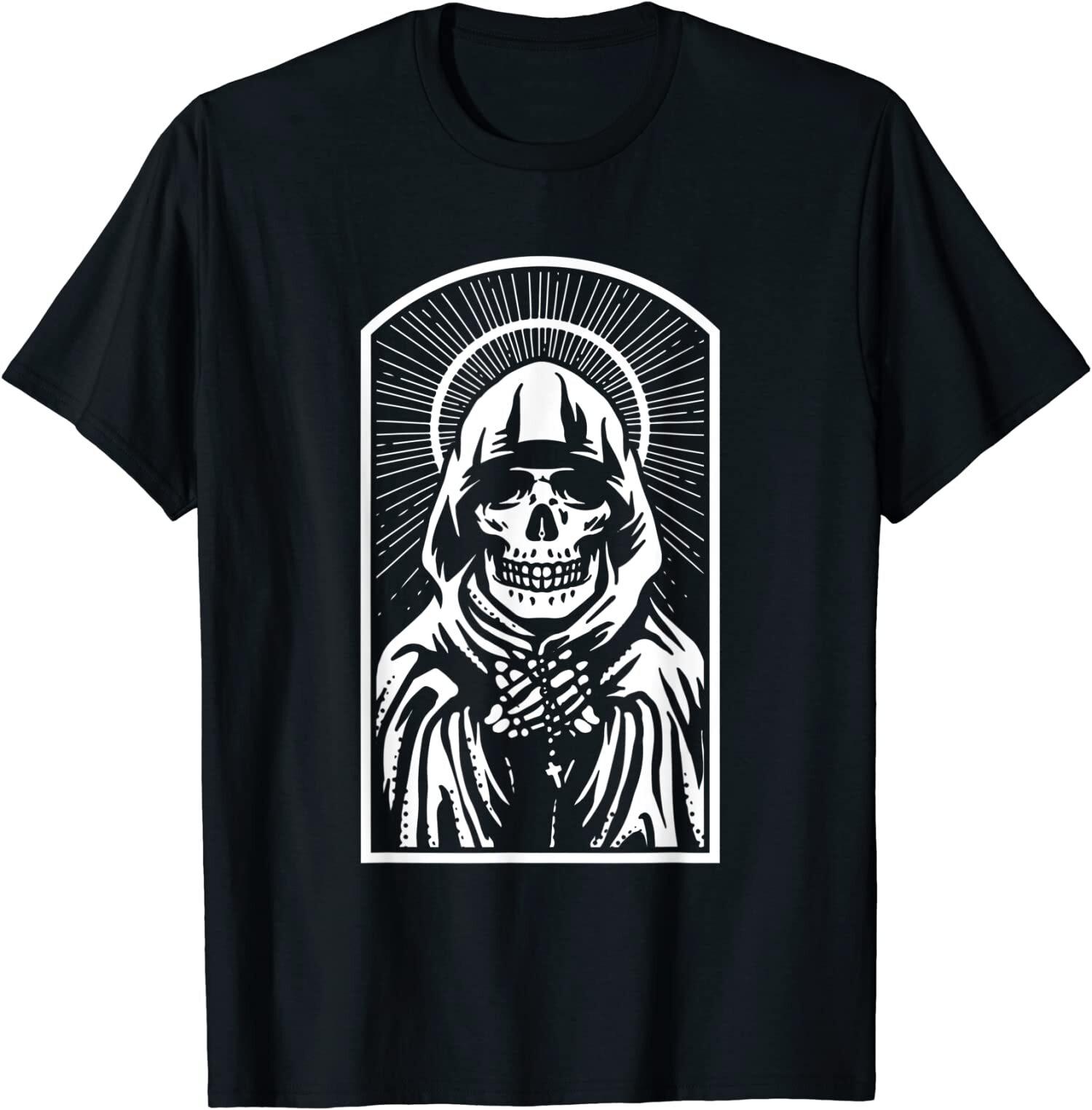 New Limited Santa Muerte Mexican Dead Mexico Skull Female Deity T-Shirt S