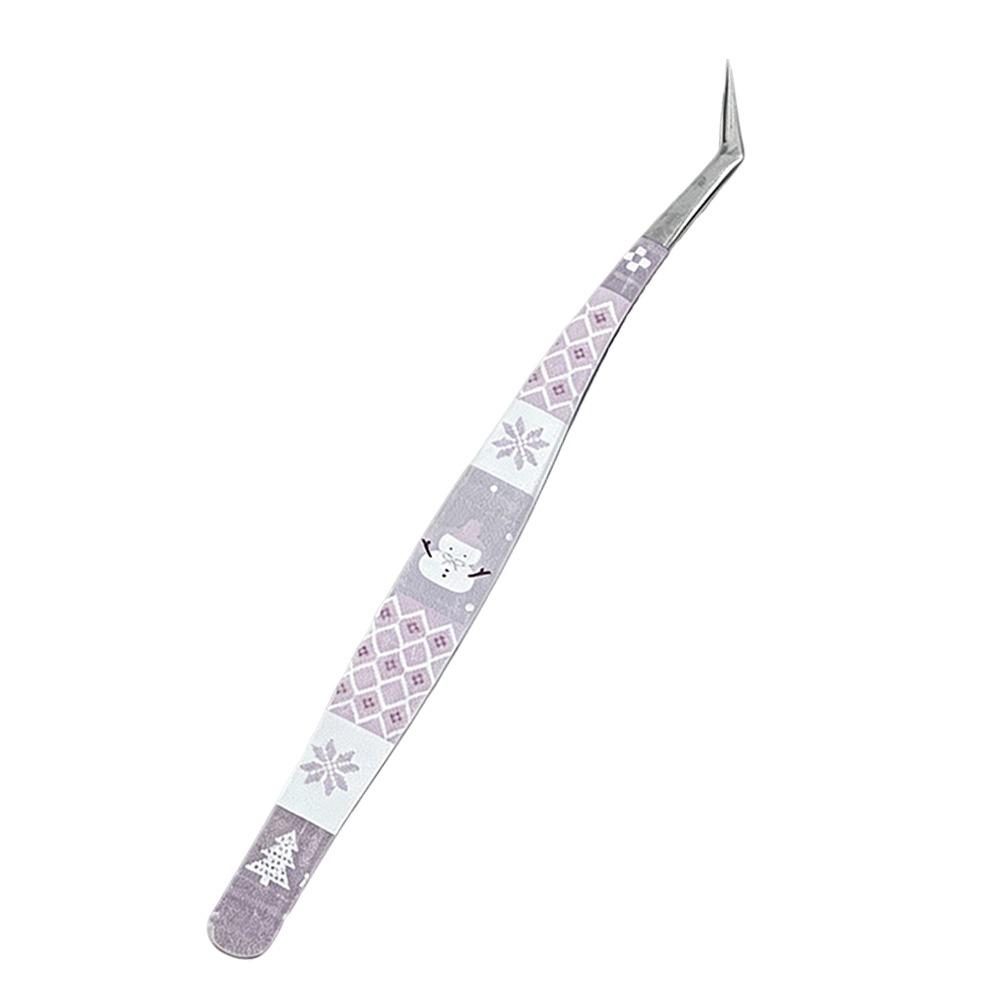 High Precision Curved Stickers Tweezers Anti-static Eyelash Curler  Beauty Makeup Tools Style 4
