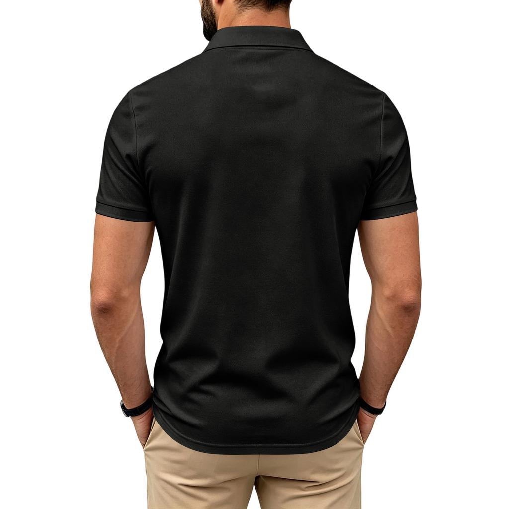 Men's Classic Fit Short Sleeve Polo Shirt with Breathable Quick Dry Fabric and Turn Down Collar for Casual or Sportswear