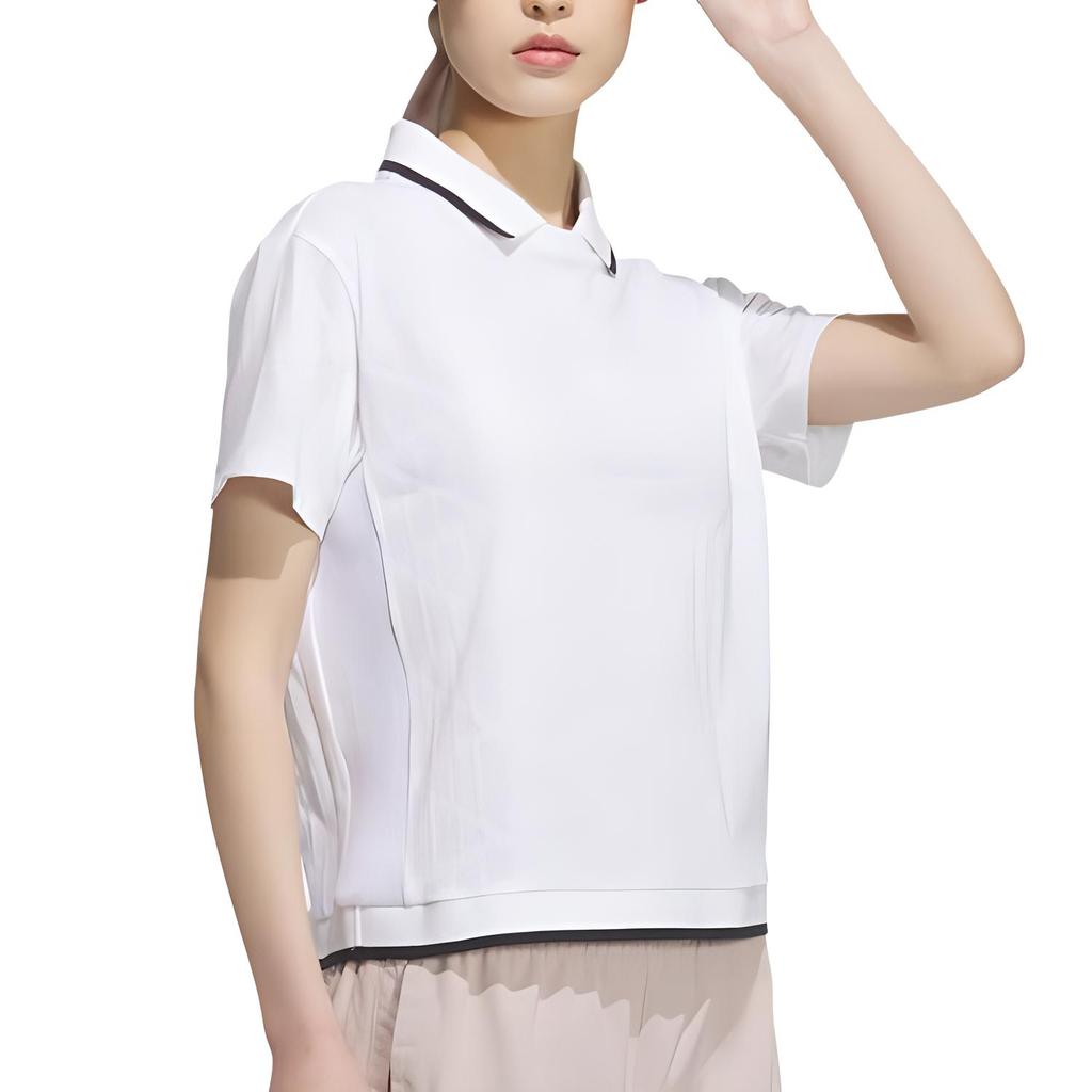Adidas SS25 Skin-Friendly Comfortable Soft Fashion Short Sleeve Polo Shirt Women Tops White JE8300