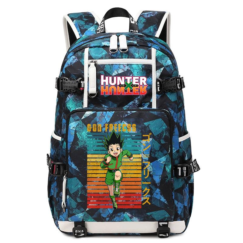 Hunter Anime School Bag Large Capacity Lightweight Student Backpack for Boys Girls Daily Use