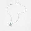 Sterling Silver Gold Circle Silver Necklace and Topaz Move Blue  Zircon Collar Women Fine Jewelry Spiring Jew