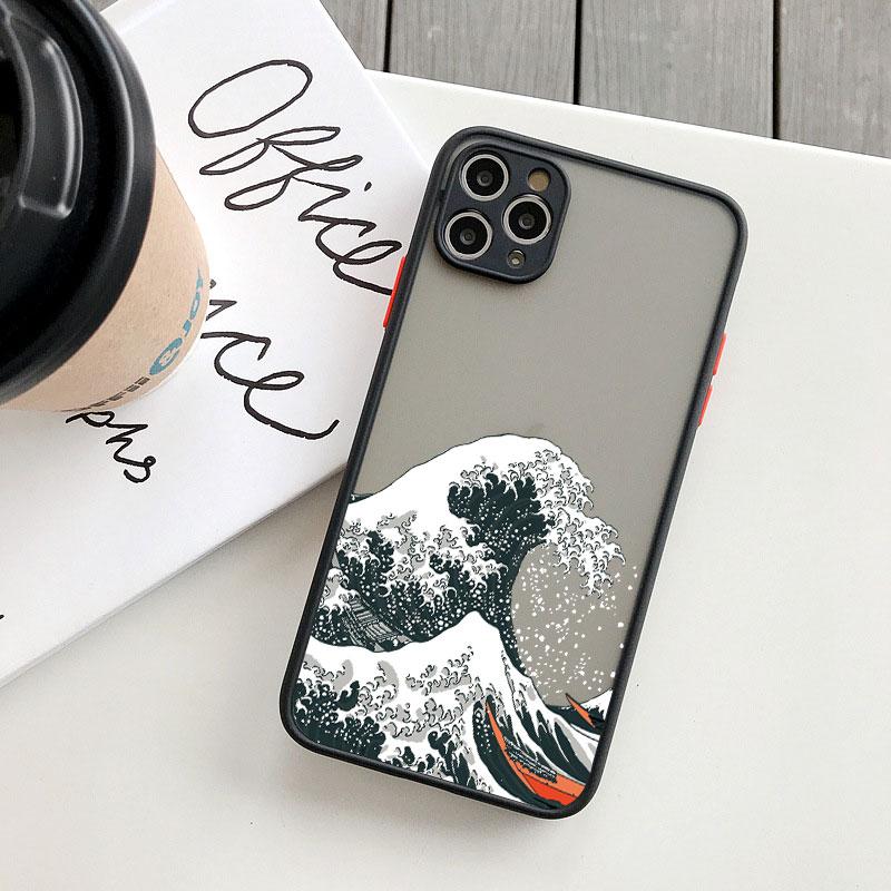 Fashion Japan The Great Wave Of Kanagawa Phone Case For iPhone XS X XR 13 12 Mini 17 11 14 15 16 Pro Max Plus Cover Art Fundas