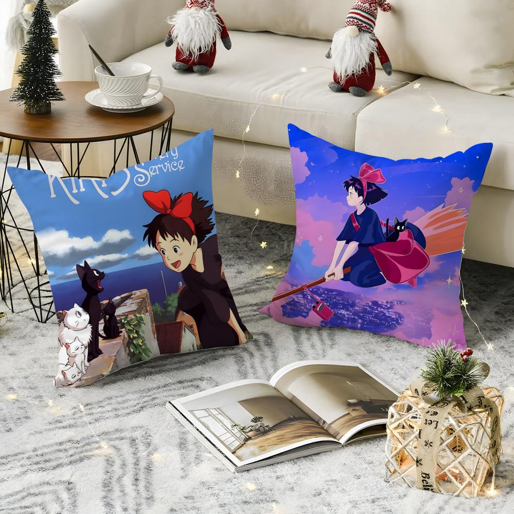 k-Kiki's Delivery Service Pillow Case Living Room Sofa Decorative Cushion Cover Simple Household Light Luxury Printed Pillow