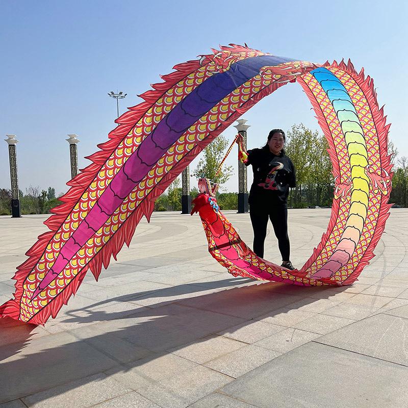6/8 Meter Dragon Dance With Head Chinese Traditional Square Dance Performance Prop Folk Ribbon Dance Gymnastics New Year Dancing 6M
