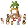 Christmas Cartoon Nativity Scene Miniature Figurines Set Resin Manger Scene Statues Ornaments for Home Decoration Collectible Gift