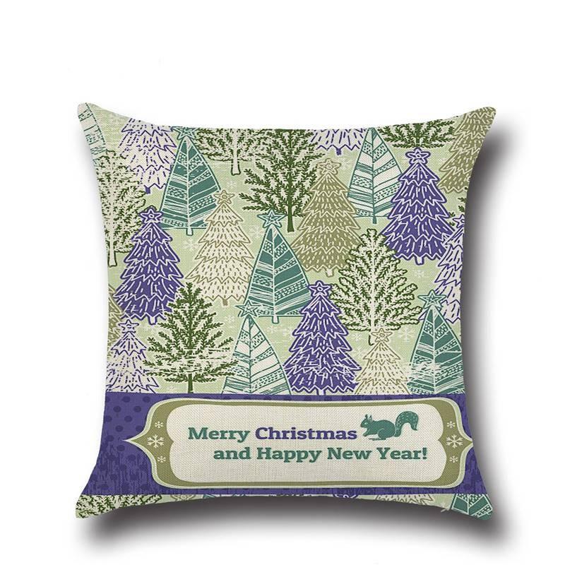 Christmas Cartoon Pillow Cover Cozy Home Office Decor Sofa Bedroom Festive Gift