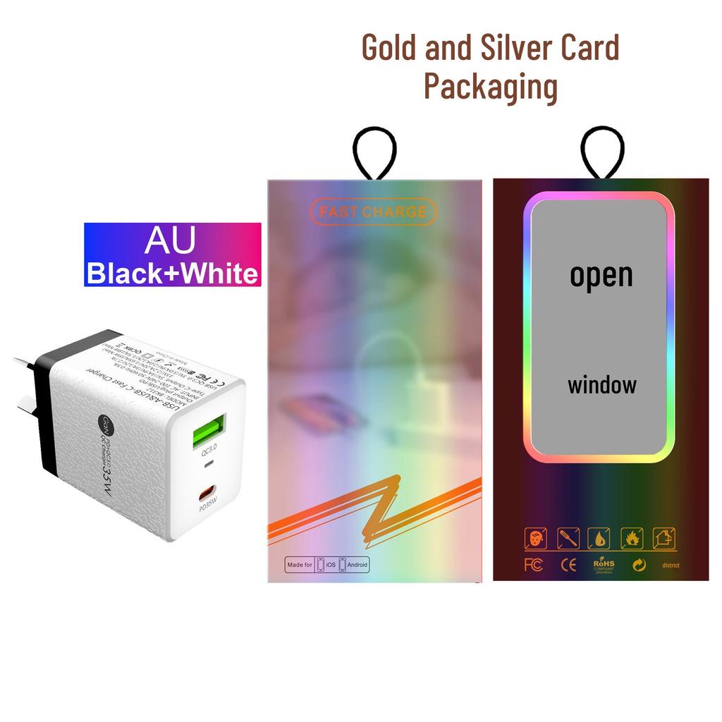 Gallium Nitride Super Fast Charger QC3.0+PD35W EU/UK/AU Plug