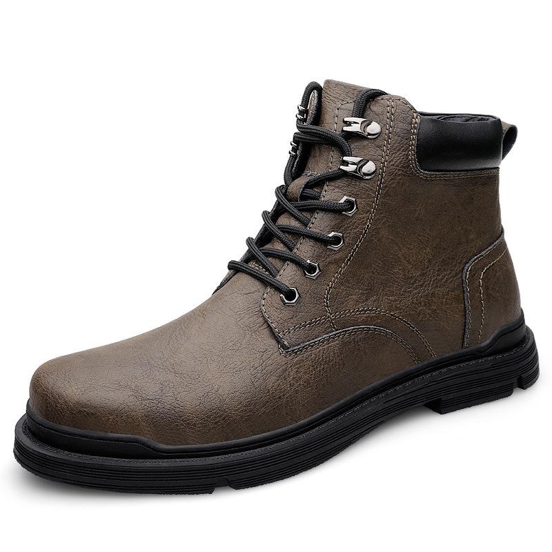 

Осенне-зимние ботинки Мартин большого размера, носки до колена, уличные рабочие ботинки, теплые кожаные ботинки для мужчин 37