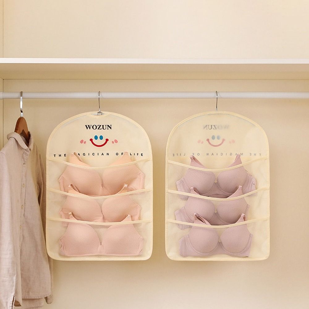Double Sides Underwear Storage Hanging Bag Wall Mounted Sundries Hanger Storage Bags for Home