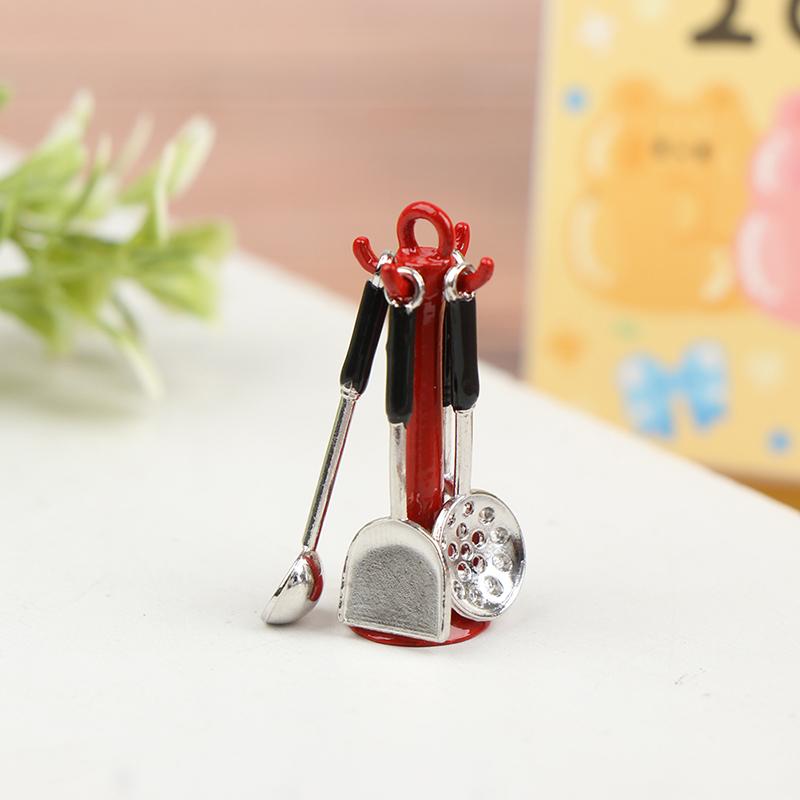 1:12 Dollhouse Kitchen Utensil Vertical Hanging Spoon Spatula Spoon Colander Set