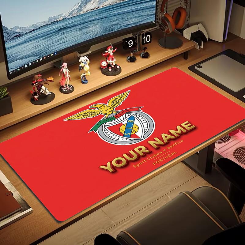 Custom Name Sport Lisboa E Benfica Mouse Pad Large Gaming Table Cushion Nonslip Laptop Tablet Big Mousepad Xxl Mat Mini Pc Playmat With Lock Edge