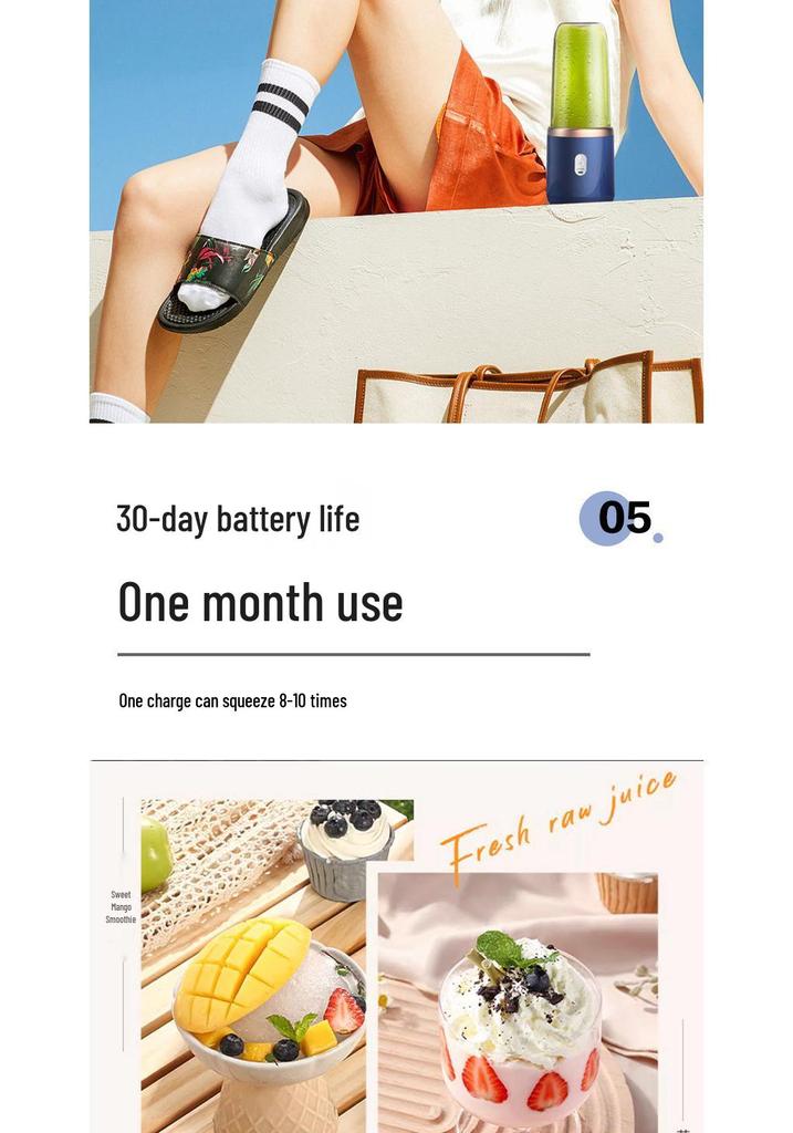 Portable USB Rechargeable Mini Juicer Cup for Home and Travel