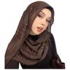 Full Cover Islamic Headscarf Solid Color Sequin Wraps Shawl Muslim Hijab Turban Cap  Girls