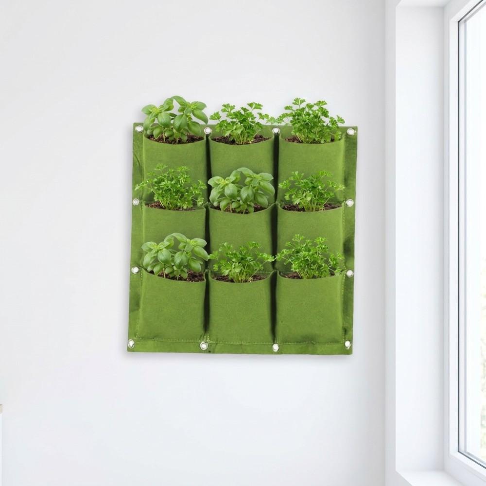 9 Pockets Plant Bag 50*50cm Grow Bag Durable Pocket Planting Bag  Wall Planting