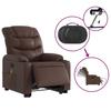 Vidaxl Reclining and Standing Upright Armchair with Massage, Electric, Brown