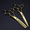 6.0" Golden Dragon Hairdressing and Barber Scissors Set - Straight Shears & Thinning Shears