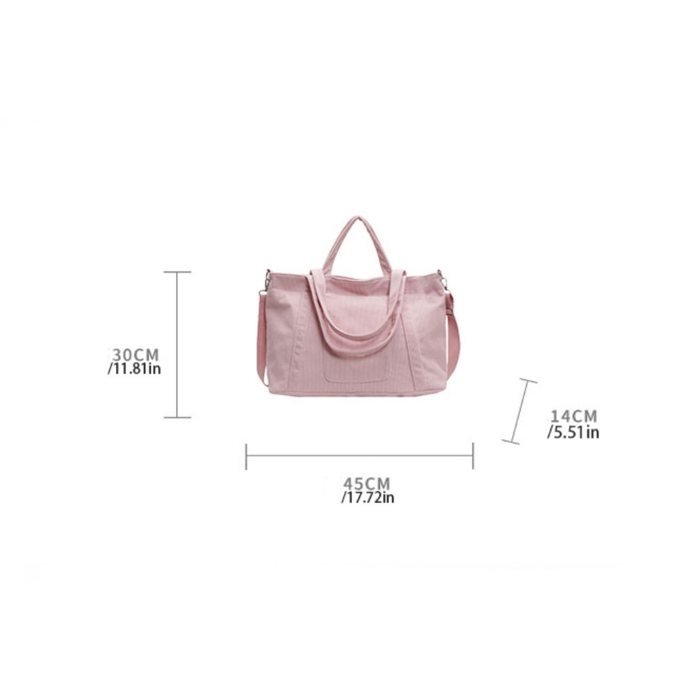 Solid Color Corduroy Shoulder Bag Large Capacity Crossbody Bag Canvas Tote Bag  All-match