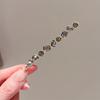 2Pcs Classic Retro Color Diamond Versatile Style One Word Clip Fashion Side Notch Pair Clip High End Elegant Hair Accessories