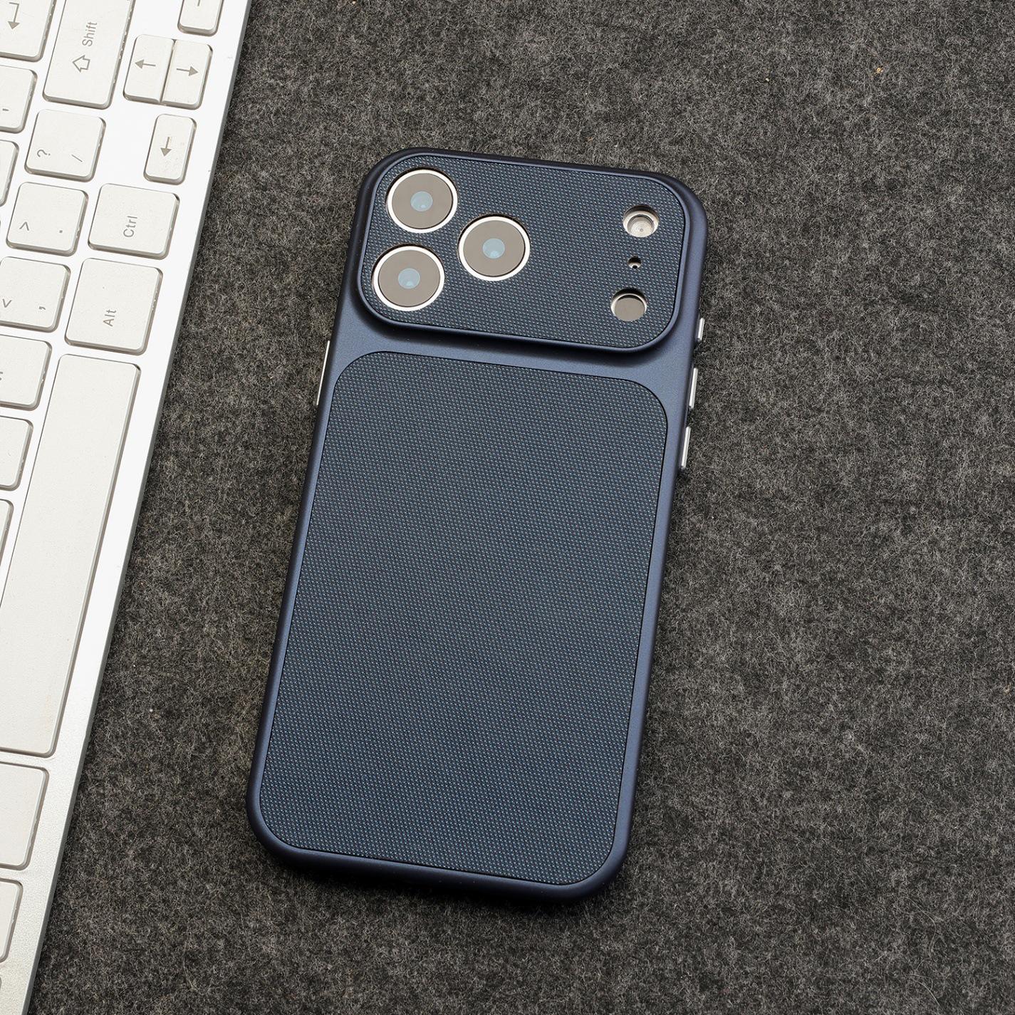 

Compatible Apple iPhone 16 Pro Max Tech Fabric Case with Built-in Magnet and Full PC Protection iPhone 16 Pro синий