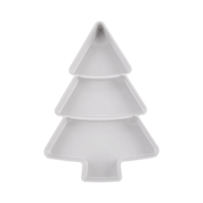 Creative Christmas Tree Shaped Tray Candy Snack Nuts and Dried Fruits Plastic Tray Bar Table Accessorie Dessert Plates Tableware