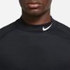 Nike Pro T Shirts Men's Black Stand Collar Moderate CU4970-010
