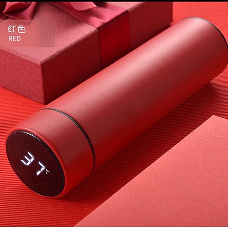 Stainless steel insulated mug, 304 grade, with smart temperature display. Ideal as a promotional gift for businesses