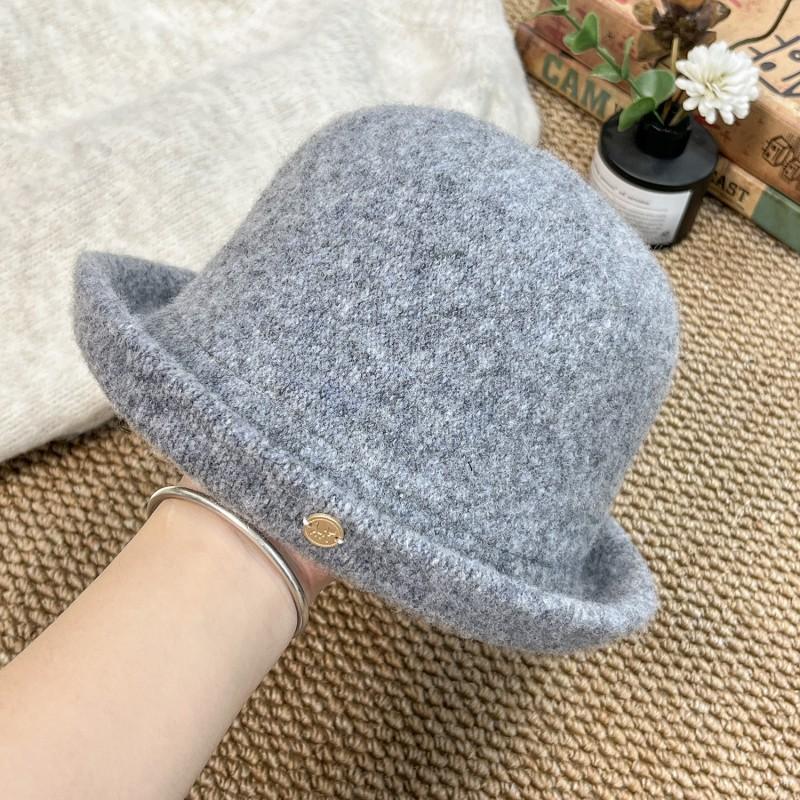 Womens Wool Blend Floppy Brim Hat Vintage Hepburn Style Beret Cap Elegant Face-Framing Wide